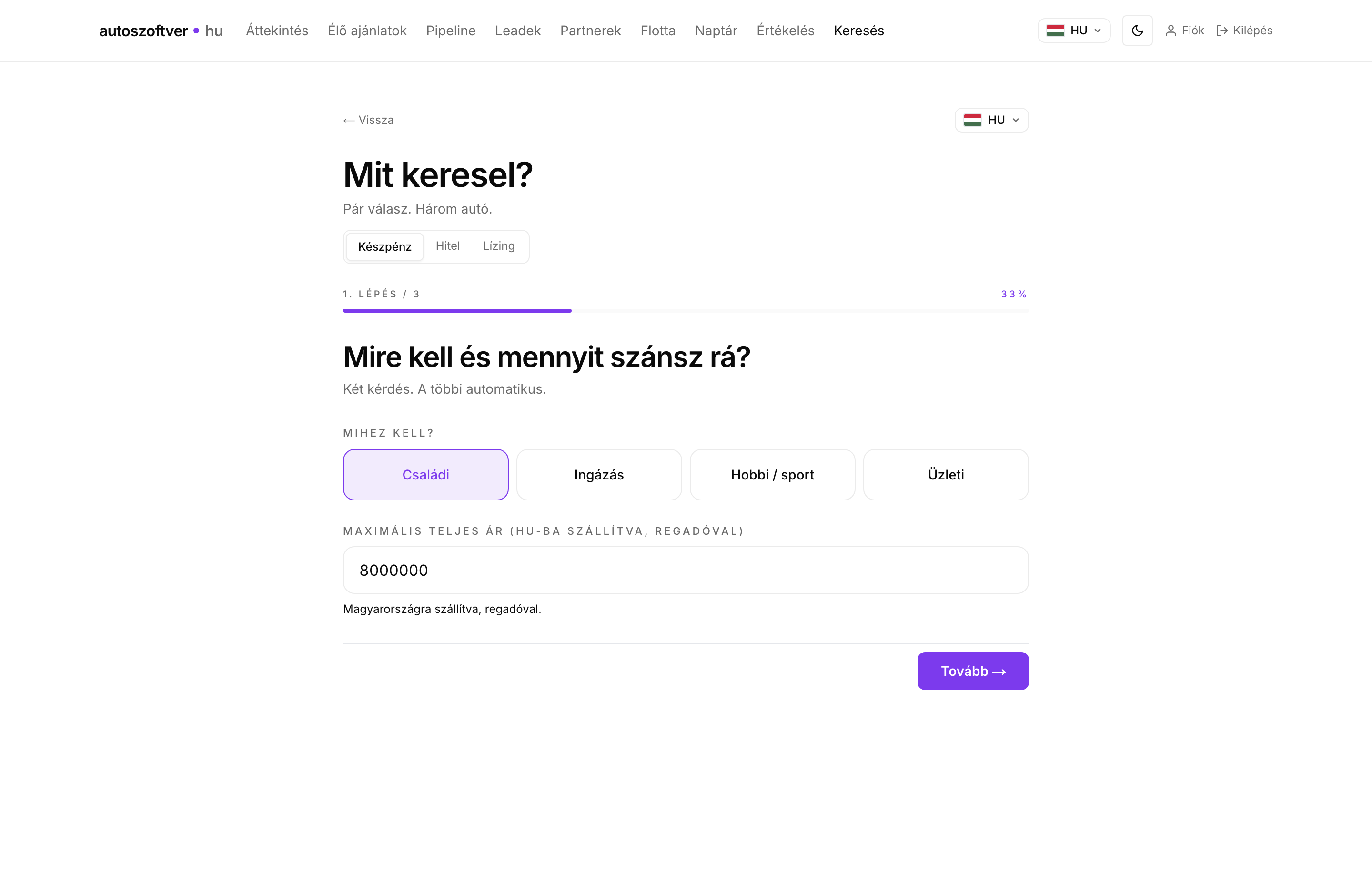 AI vásárlói tanácsadó (/find)
